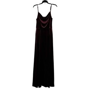 Celebrate DB Studio Full Length Spaghetti Strap Velour Maroon Dress Size 8